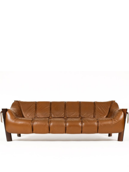 Mid Century Brazilian Modern Sofa by Percival Lafer MP-211 – Brown Leather