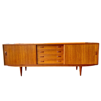 Mid-Century Danish Teak Credenza by Causen & Son, 1960s Sideboard