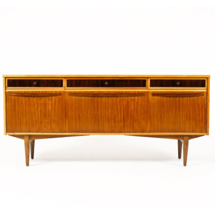 Mid-Century Vintage 1960s Danish Modern Mahogany Credenza by Elliot’s of Newbury