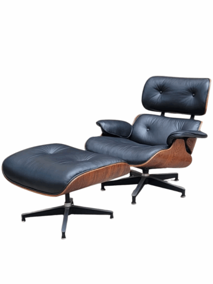Herman Miller Eames Lounge Chair & Ottoman – Authentic 1950s Brazilian Rosewood & Black Leather