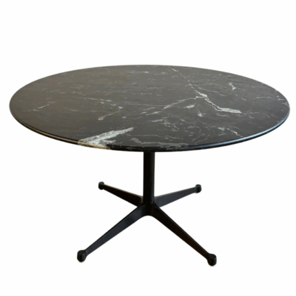 Rare Herman Miller Eames Round Dining Table – 1950s Wisconsin Marble Top, Mid-Century Modern Icon