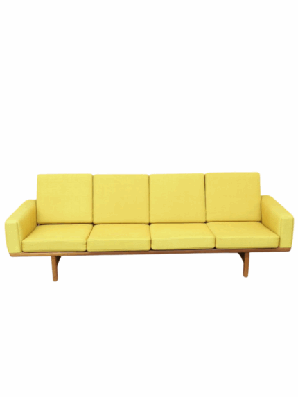 Hans Wegner GE 236 Sofa – Original 1960s Design, Yellow Upholstery – Danish Modern Mid-Century Icon