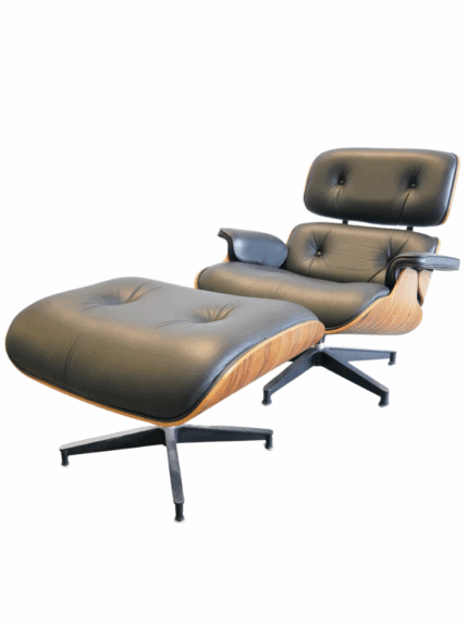 Authentic Herman Miller Eames 50th Anniversary Lounge Chair & Ottoman – Black Leather Icon