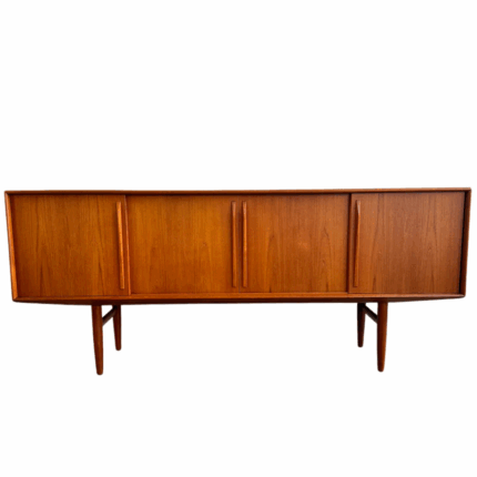 Mid-Century Danish Modern Teak Credenza by Svend Madsen – 1960s Curved Bow Front Sideboard
