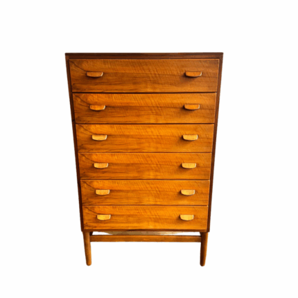 Vintage 1960s Danish Modern Tallboy Dresser by Poul Volther for FDB – Mid-Century Scandinavian Design