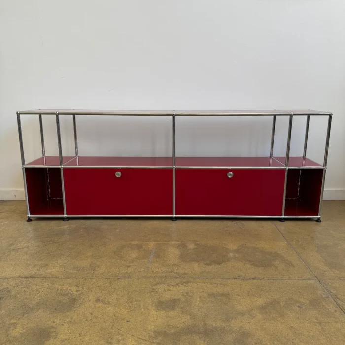 USM Haller 1960s 4×2 Console – Ruby Red – 79.5″W – Drop-Down Doors ...