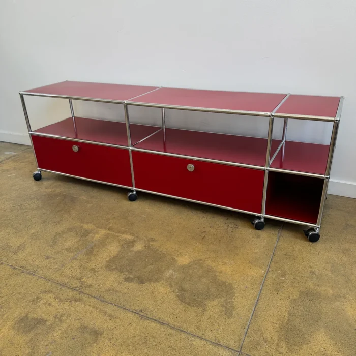 USM Haller 1960s 3×2 Low Media Console – Ruby Red | Vintage Swiss ...