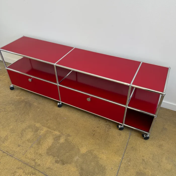 USM Haller 1960s 3×2 Low Media Console – Ruby Red | Vintage Swiss ...