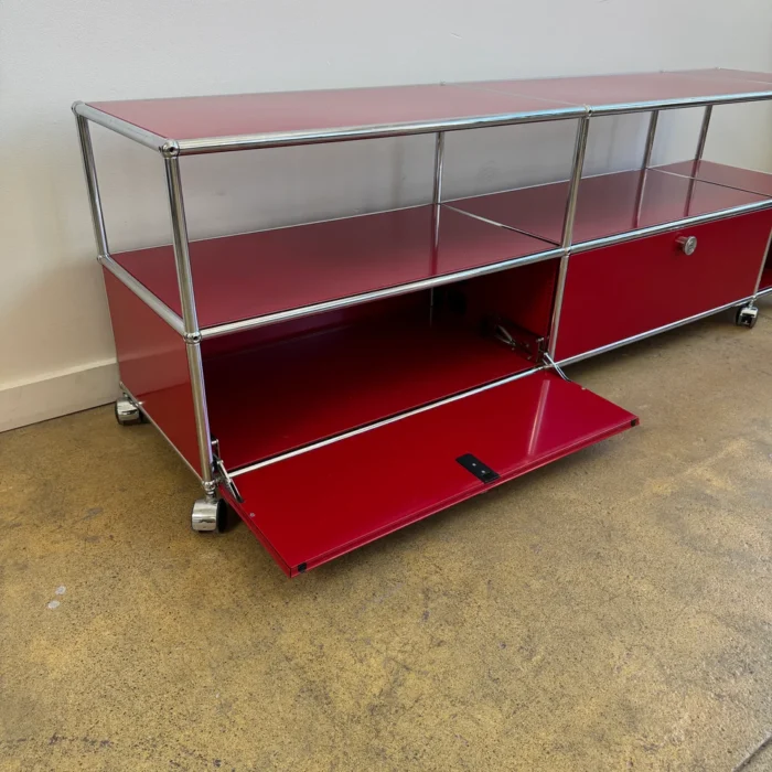USM Haller 1960s 3×2 Low Media Console – Ruby Red | Vintage Swiss ...