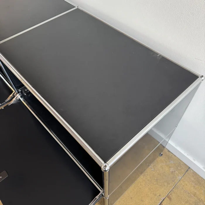 USM Haller 1960s 2×2 Enclosed Media Console – 20” Deep Graphite Black ...