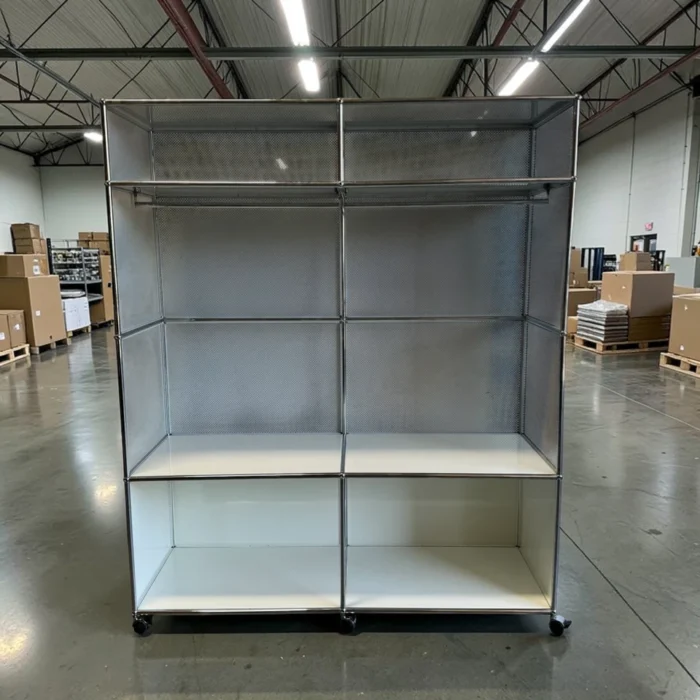 USM Haller Wardrobe – Dual Hangar Racks + Shelved Storage – 5 Casters ...
