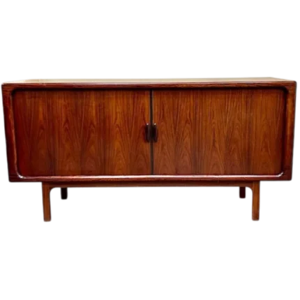 Mid-Century Danish Modern Dyrlund Rosewood Tambour Door Credenza / Sideboard, c.1960