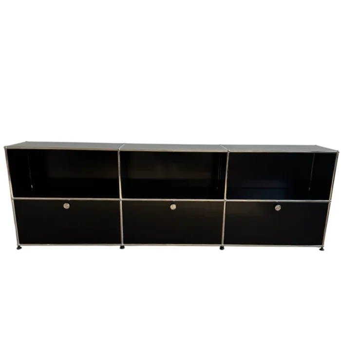 USM Haller 3×2 Fully Enclosed Console – Graphite Black – 1960s Swiss ...