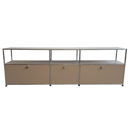 USM Haller 3x2 Low Media Console Beige – Modern Modular Credenza TV Stand Storage Cabinet