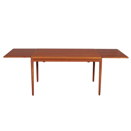 Johannes Andersen Extension Table – Concealed Pull-Out Arms – 2 Leaves – Teak