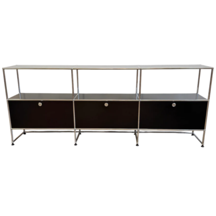 USM Haller 3×3 Storage Unit – Graphite Black – 90″W – Soft Close Doors